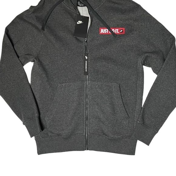 Nike JDI Hoodie Jacket Full Zip Up Hoodie Men’s Size Small Gray - Picture 5 of 11